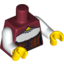 Набор LEGO Torso Female Laced Corset with White Blouse Print / White Arms / Yellow Hands, Темно-красный