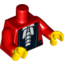 Набор LEGO Torso Robe with Bright Pink Shirt and Black Belt Print / Red Arms / Yellow Hands, Красный