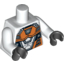 Набор LEGO Torso Space with Orange and Silver Battle Mech Print / White Arms / Black Hands, Белый