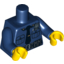 Набор LEGO Torso Police Shirt with Silver Badge, Pockets, Pen, Black Tie and Belt Print / Dark Blue Arms / Yellow Hands, Темно-синий