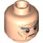 Набор LEGO Minifig Head Dual Sided LotR Bushy Gray Eyebrows, Wrinkles, Calm / Battle Rage Print [Oin] [Hollow Stud], Light Flesh