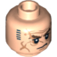 Набор LEGO Minifig Head Dual Sided LotR Bushy Brown Eyebrows, Wrinkles, Stern / Dark Blue Tattoo Print [Dwalin] [Hollow Stud], Light Flesh