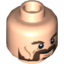 Набор LEGO Minifig Head Dual Sided LotR [Bofur] Beard, Dark Brown Trimmed, Calm / Battle Rage Print [Hollow Stud], Light Flesh