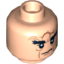 Набор LEGO Minifig Head Dual Sided LotR Bushy Black Eyebrows, Dark Orange Scars, Stern / Bared Teeth Print [Hollow Stud], Light Flesh