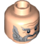 Набор LEGO Minifig Head Dual Sided LotR [Dori] Beard Gray Full, Bushy Eyebrows and Wrinkles, Calm / Battle Rage Print [Hollow Stud], Light Flesh