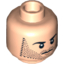 Набор LEGO Minifig Head Dual Sided LotR Beard Stubble, Calm / Battle Rage Print [Hollow Stud], Light Flesh