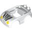 Набор LEGO Duplo Car Body with 2 Studs on Back and Yellow Headlights and Zebra Stripes Print (fits over Car Base 2 x 4), Белый