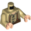 Набор LEGO Torso LotR Button Shirt with Dark Tan Stripes and Brown and Dark Orange Suspenders Print / Tan Arms / Light Flesh Hands, Tan