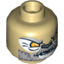 Набор LEGO Minifig Head Dual Sided Lion with Orange Eyes and Gray and White Beard Closed Mouth / Open Mouth Print [Lagravis] [Hollow Stud], Tan