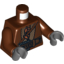 Набор LEGO Torso LotR Jacket with Strap, Large Silver Buckle and Orange Toggle Buttons Print / Reddish Brown Arms / Dark Bluish Gray Hands, Красно-коричневый