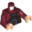 Набор LEGO Torso LotR Jacket with Silver Clasps and Large Belt Buckle Print / Dark Red Arms / Light Flesh Hands, Темно-красный