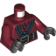 Набор LEGO Torso LotR Coat with Diamond Buttons and Large Silver Buckle Print / Dark Red Arms / Black Hands, Темно-красный