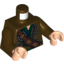 Набор LEGO Torso LotR Coat with Shoulder Strap, Silver Buckle and Dark Green Hood Print / Dark Brown Arms / Light Flesh Hands, Темно-коричневый