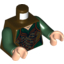 Набор LEGO Torso LotR Tank Top over Dark Green Shirt Print / Dark Green Arms / Light Flesh Hands, Темно-коричневый