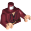 Набор LEGO Torso LotR Elven Coat with Reddish Brown Leaf Buttons and Belt Print / Dark Red Arms / Light Flesh Hands, Темно-красный