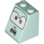 Набор LEGO Slope 65 2 x 2 x 2 with Bottom Tube with Light Gray Eyes and Angry Mouth with Teeth Print, Light Aqua
