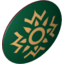 Набор LEGO Minifig Shield Round Bowed with Dark Green and Gold Rohan Print, Темно-красный