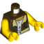 Набор LEGO Torso Monster Fighters Flight Vest with Stained Undershirt Print / Yellow Arms / Yellow Hands, Темно-коричневый