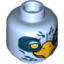 Набор LEGO Minifig Head Dual Sided Eagle with Beak, Yellow Eyes, White Pupils / Orange and White Pupils Print (Ewald) [Hollow Stud], Bright Light Blue