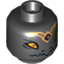 Набор LEGO Minifig Head Dual Sided Alien Chima Raven with Beak and Gold Crown, Wide Eyes / Narrow Eyes Print (Rawzom) [Hollow Stud], Черный