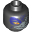 Набор LEGO Minifig Head Dual Sided Chima Raven with Silver Beak, Eyepatch and Dark Purple Feathers, Wide / Narrow Eye Print [Hollow Stud], Черный