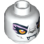 Набор LEGO Minifig Head Dual Sided Alien Chima Wolf with Yellow Eyes and Lavender Eye Shadow Closed Mouth / Open Mouth Print (Windra) [Hollow Stud], Белый