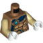 Набор LEGO Torso Bare Chest, Belt, Dark Blue Wrap with Gold and Blue Chi Jewel Print / Tan Arms / White Hands, Medium Dark Flesh
