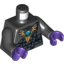 Набор LEGO Torso Armor with Dark Bluish Gray Belts, Gold Raven Head and Blue Round Jewel (Chi) Print / Black Arms / Dark Purple Hands, Черный