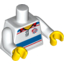 Набор LEGO Torso Polo Shirt with Red and Blue Stripes and Team GB Logo Print / White Arms / Yellow Hands, Белый
