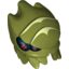 Набор LEGO Minifig Head Modified Galaxy Squad Alien Buggoid with Yellowish Green Stripes and Black Eyes with Red Dots Print, Оливковый