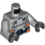 Набор LEGO Torso Galaxy Squad Robot with Wide Black Belt and Orange Plates on Sides Print / Light Bluish Gray Arms / Black Hands, Светлый сине-серый
