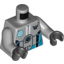 Набор LEGO Torso Galaxy Squad Robot with Dark Azure and Black Piping Print / Light Bluish Gray Arms / Black Hands, Светлый сине-серый