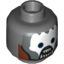 Набор LEGO Minifig Head LotR Berserker White Face and Teeth, Plate on Reverse Print [Hollow Stud] [9474], Темный сине-серый