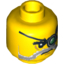 Набор LEGO Minifig Head Beard Gray and White, Mechanical Left Eye Print [Hollow Stud], Желтый