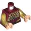 Набор LEGO Torso LotR Elven Coat and Armour with Belt and Laces on Back Print (Haldir) / Pearl Gold Arms / Light Flesh Hands, Темно-красный