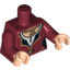 Набор LEGO Torso PotC Dress with Gold and Black Trim, White Collar, Gold Medallion Print / Dark Red Arms / Light Flesh Hands, Темно-красный