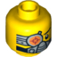 Набор LEGO Minifig Head Dual Sided Cyborg Eyepiece, Eyebrow Left Side, Breathing Apparatus / Worried Print [Hollow Stud], Желтый