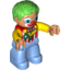 Деталь LEGO Duplo Figure - Clown with Parted Wavy Hair and Painted Light Flesh Face, Красный