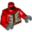Набор LEGO Torso Jacket with Lightning Zig Zag and Steer / Bull's Head Buckle Print / Red Arms / Dark Bluish Gray Hands, Красный