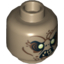 Набор LEGO Minifig Head Dual Sided LotR Goblin Light Yellow Eyes, 8 Teeth / 7 Teeth Print [Hollow Stud], Dark Tan