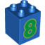 Набор LEGO Duplo Brick 2 x 2 x 2 with Number 8 Green Print, Голубой