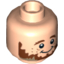 Набор LEGO Minifig Head Dual Sided LotR Reddish Brown Beard and Freckles, Smiling / Scared Print [Hollow Stud], Light Flesh