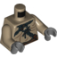 Набор LEGO Torso Bare Chest with Body Lines and Chains Print / Dark Tan Arms / Dark Bluish Gray Hands, Dark Tan