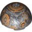 Набор LEGO Hemisphere 11 x 11 - 4 Studs on Top with Coruscant Black / Gold / Orange Planet Print (75007), Темный сине-серый