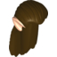 Набор LEGO Minifig Hair Long Straight with Light Flesh Elf Ears Print, Темно-коричневый
