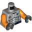 Набор LEGO Torso Galaxy Squad Armor with Number 30 on Back Print / Orange Arms / Black Hands, Светлый сине-серый