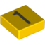 Набор LEGO Tile 1 x 1 with Silver Number 1 Print, Желтый