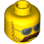 Набор LEGO Minifig Head Moustache Brown Bushy, Stubble and Silver Sunglasses Print [Blocked Open Stud], Желтый