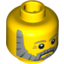 Набор LEGO Minifig Head - Gray Beard, Gray Eyebrows and Eye Dimples Print [Blocked Open Stud], Желтый
