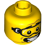 Набор LEGO Minifig Head Glasses with Skydiver Goggles, Open Mouth and Scared Print [Blocked Open Stud], Желтый